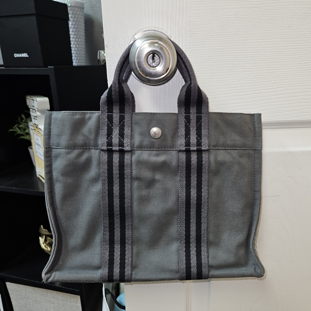 Authentic Hermes  Canvas Tote Bag
